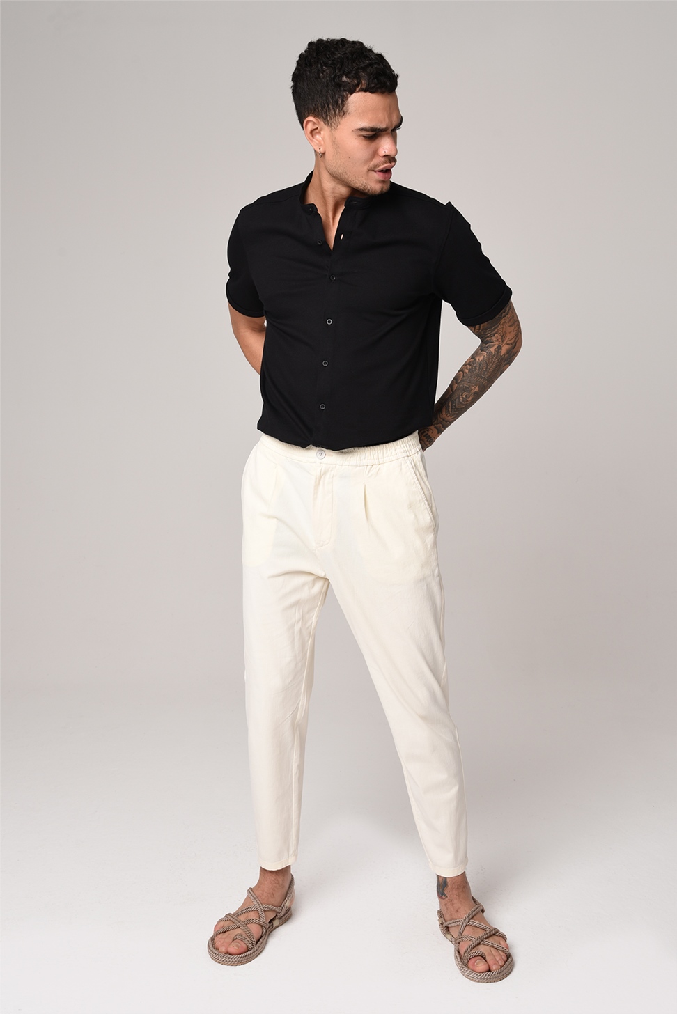 بنطال بخصر مطاطي