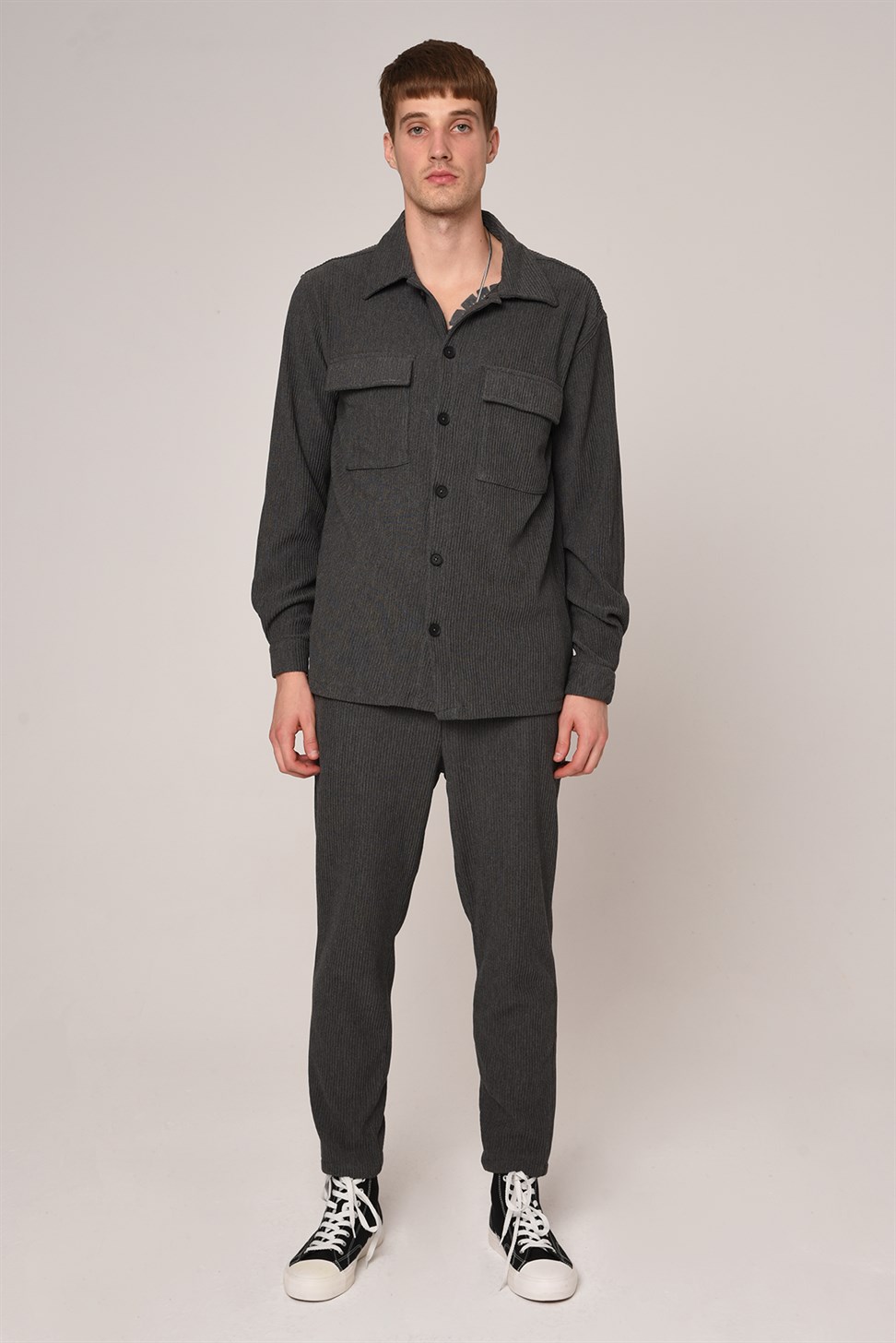 بنطلون محبوك مخطط للرجال