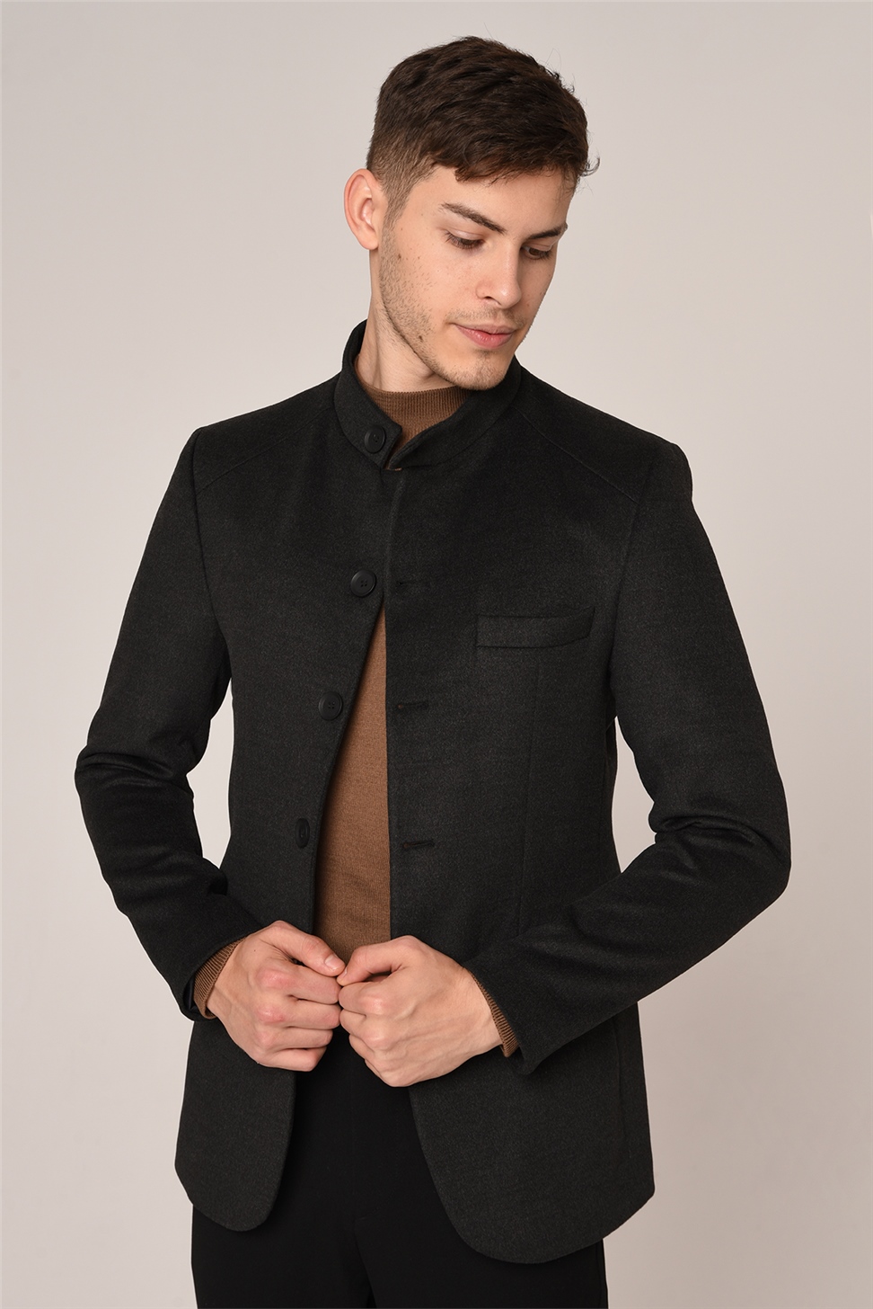 سترة قطنية بياقة واقفة للرجال