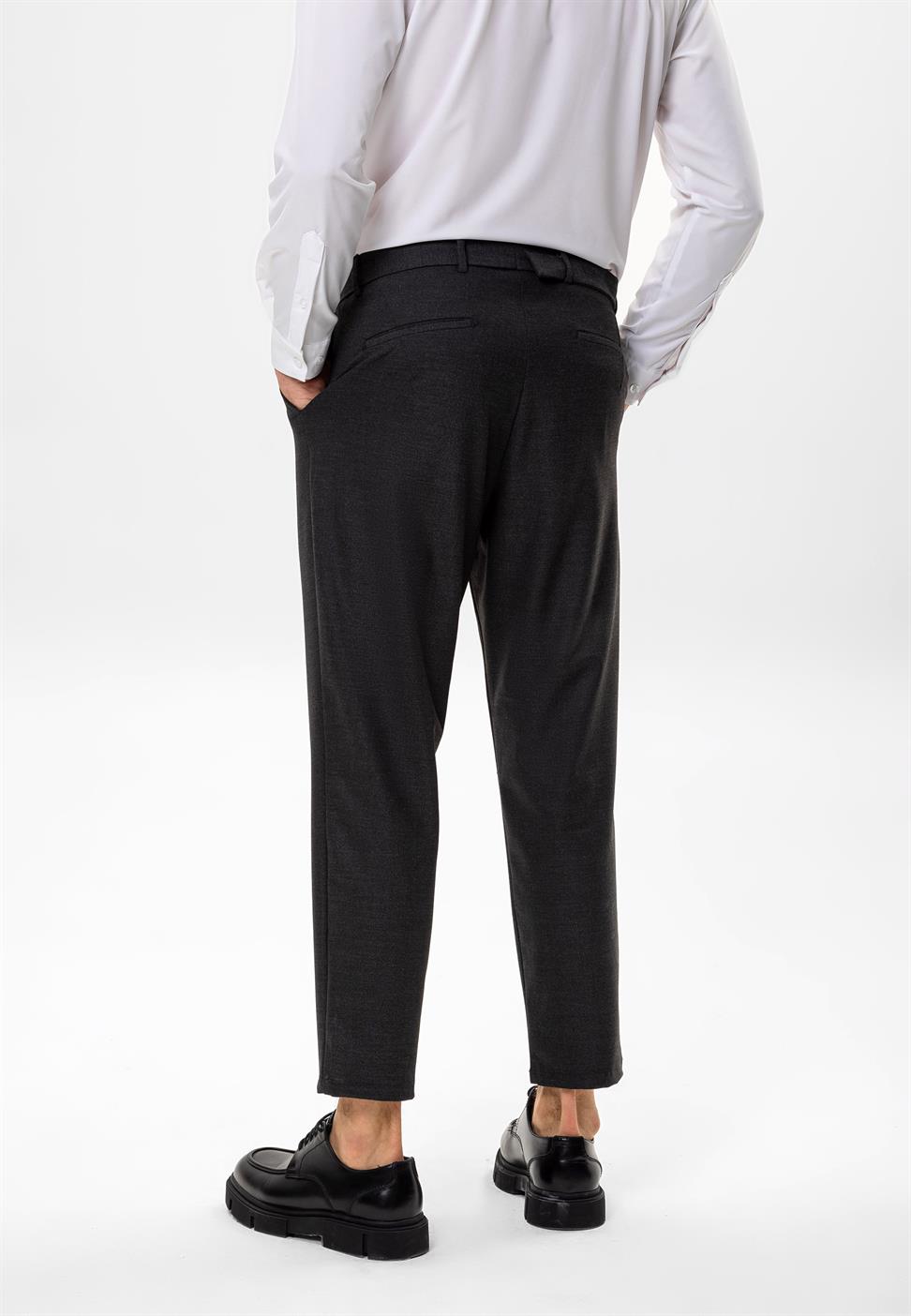 بنطلون رجالي بحزام عالي الخصر