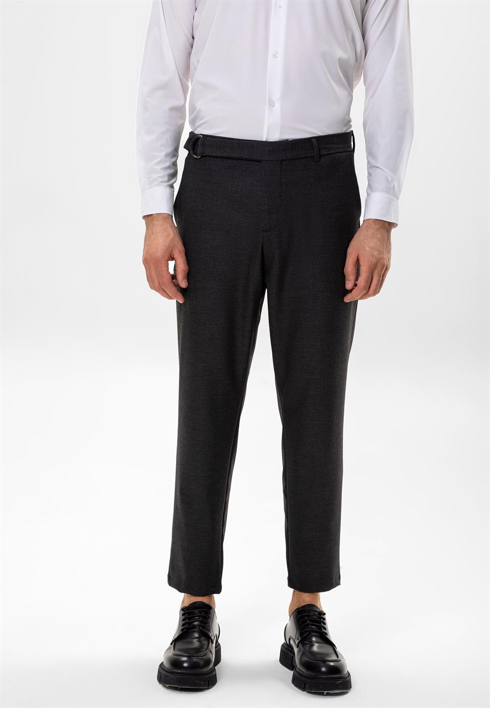 بنطلون رجالي بحزام عالي الخصر