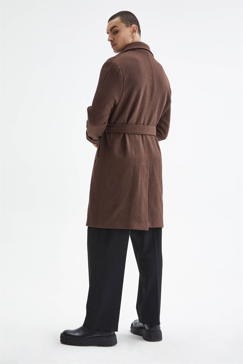 حزام مفصل نمط مضلع معطف الرجال