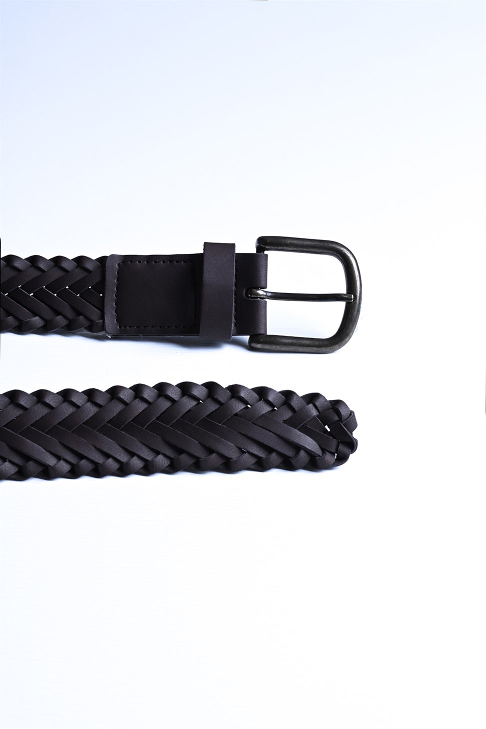 حزام رجالي من الجلد الصناعي المحبوك