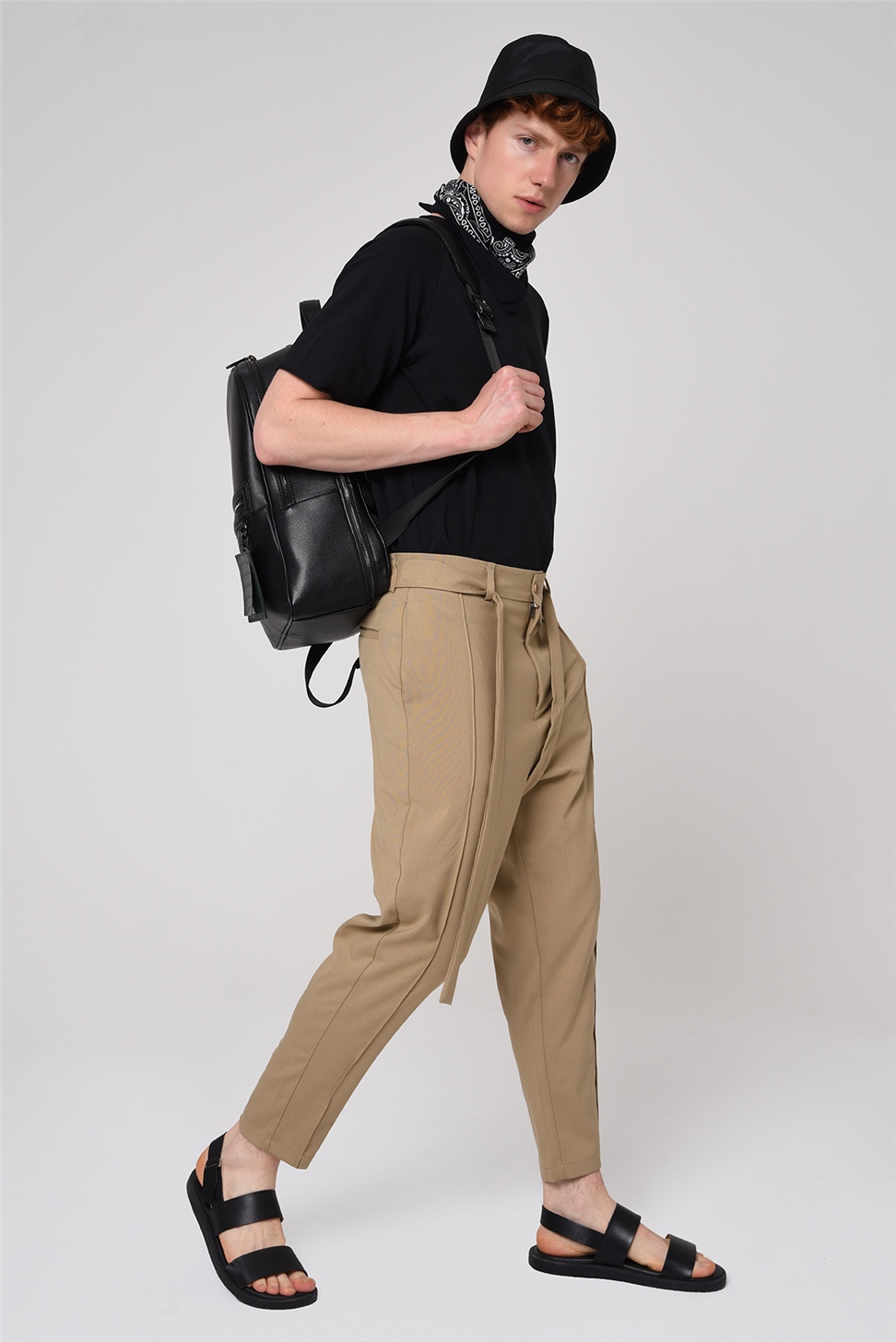 بنطال Boyfriend بحزام الخصر