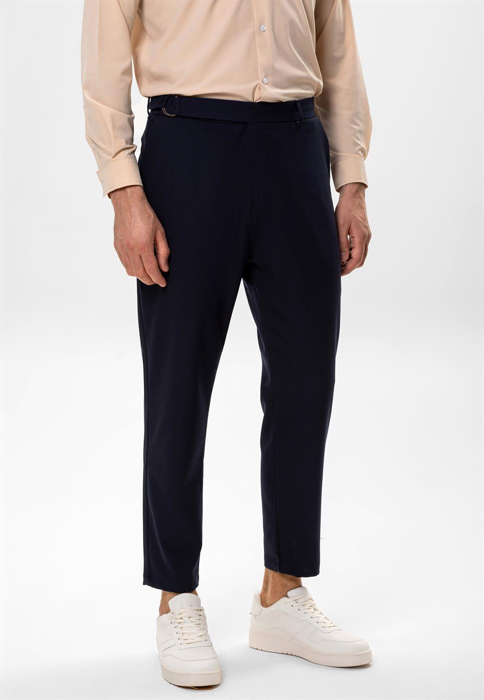 بنطلون رجالي بحزام عالي الخصر