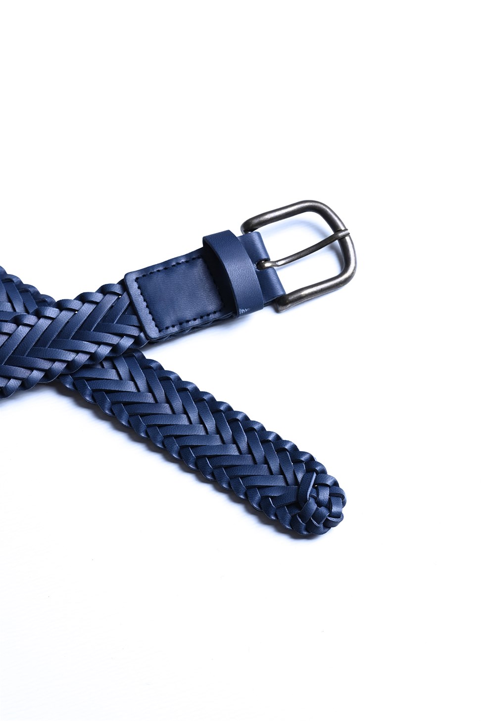 حزام رجالي من الجلد الصناعي المحبوك