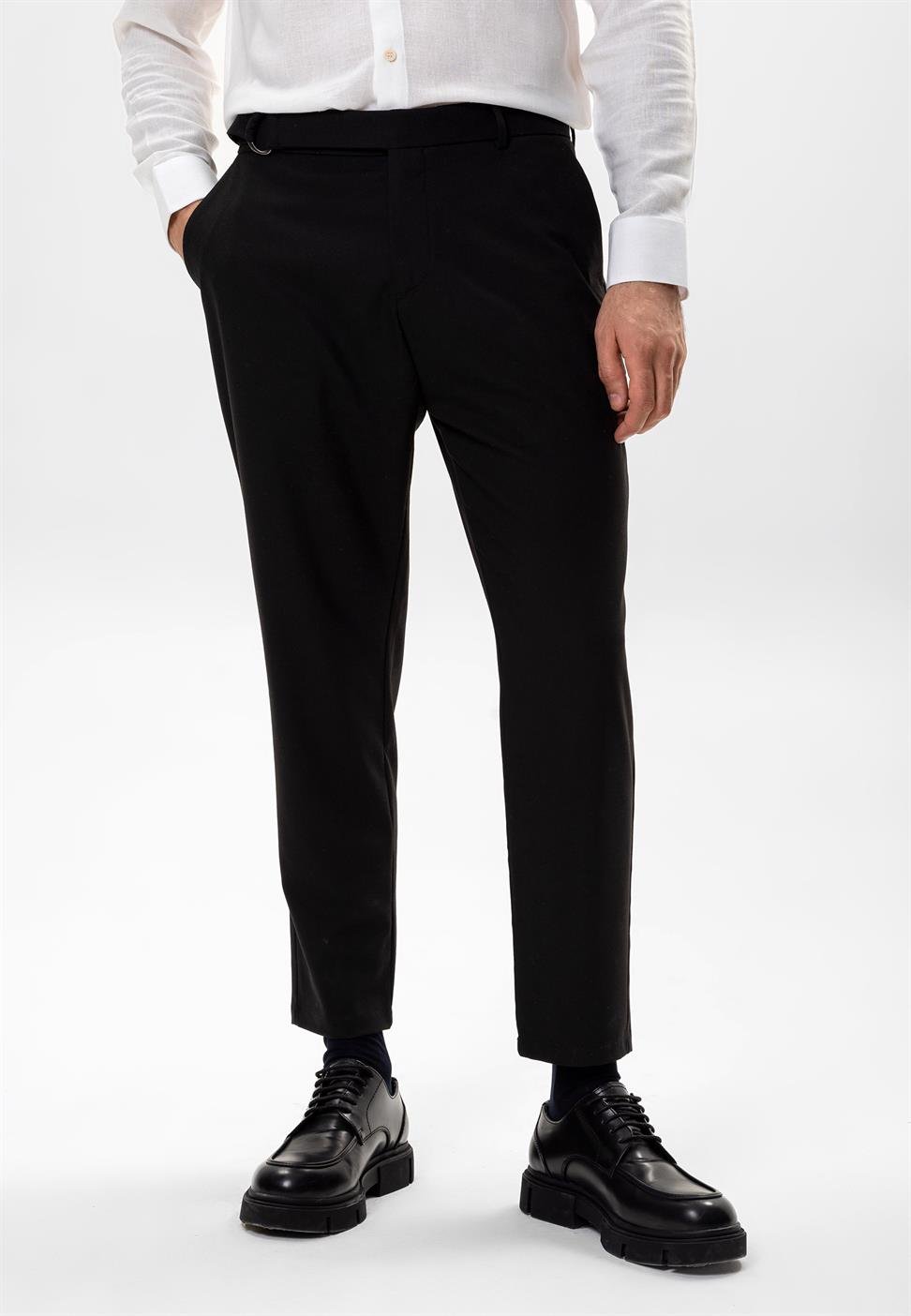 بنطلون رجالي بحزام عالي الخصر