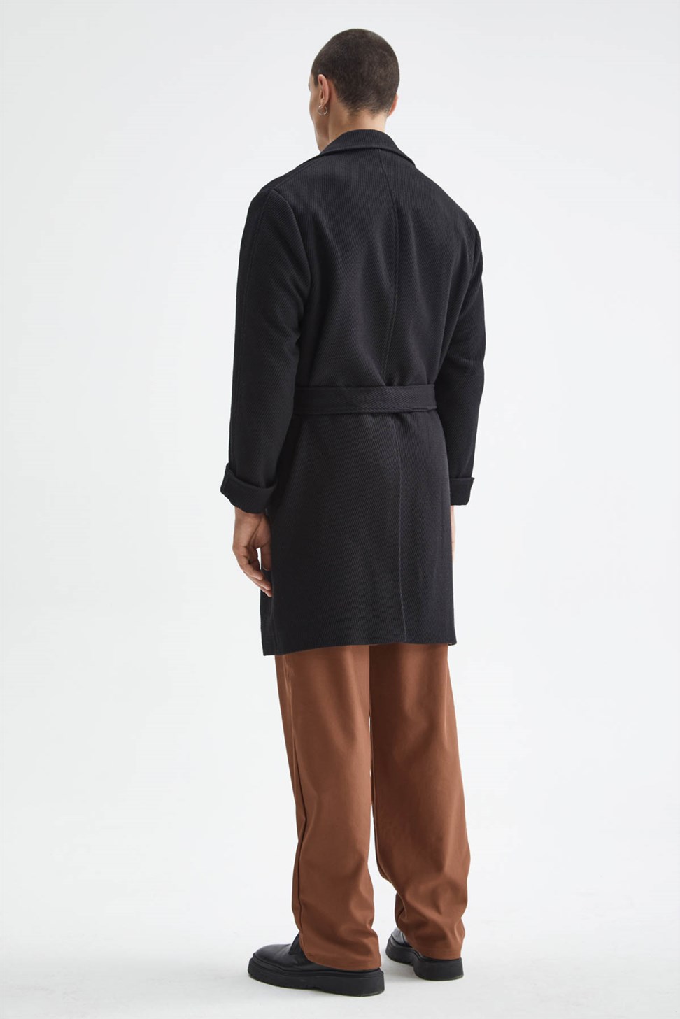 حزام مفصل نمط مضلع معطف الرجال