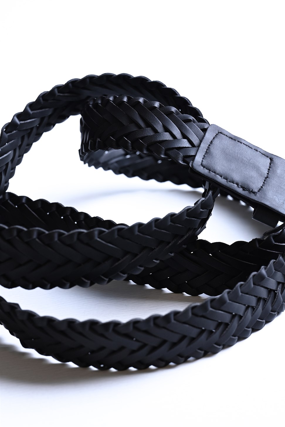 حزام رجالي من الجلد الصناعي المحبوك