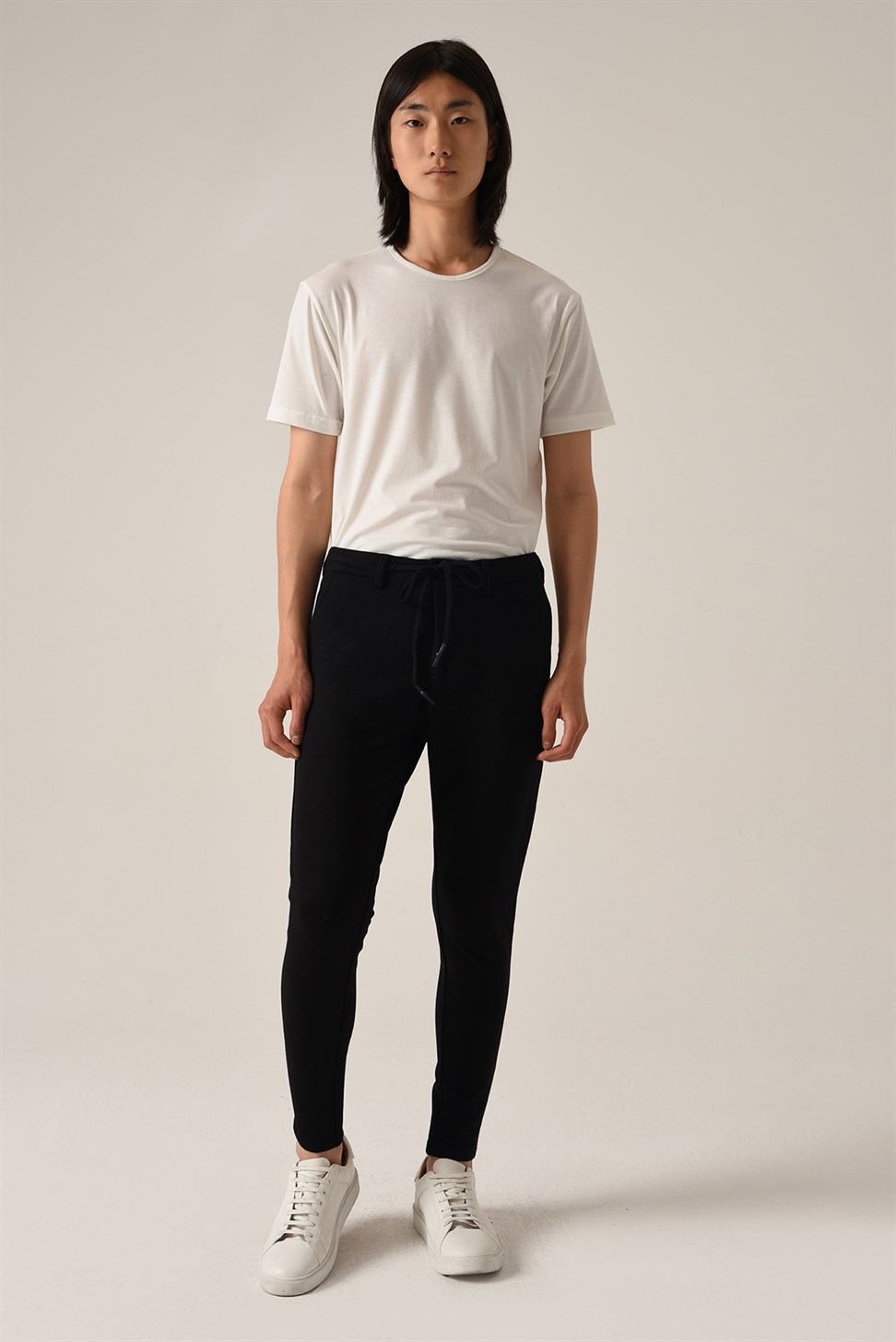 بنطلون خصر عالي الخصر برباط