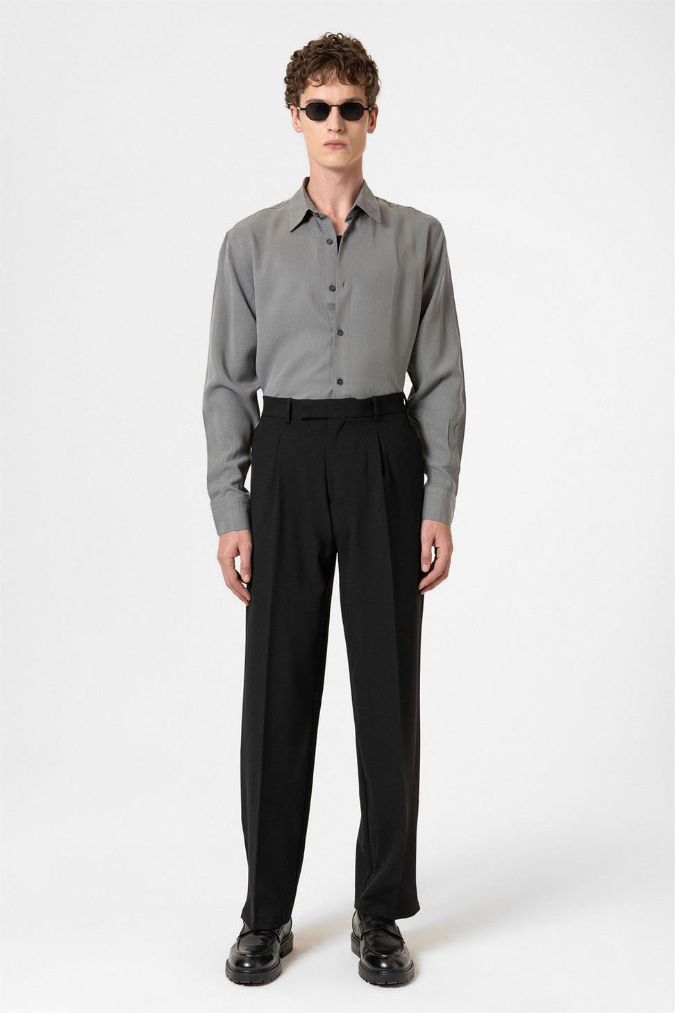 بنطلون رجالي بسحاب عالي الخصر