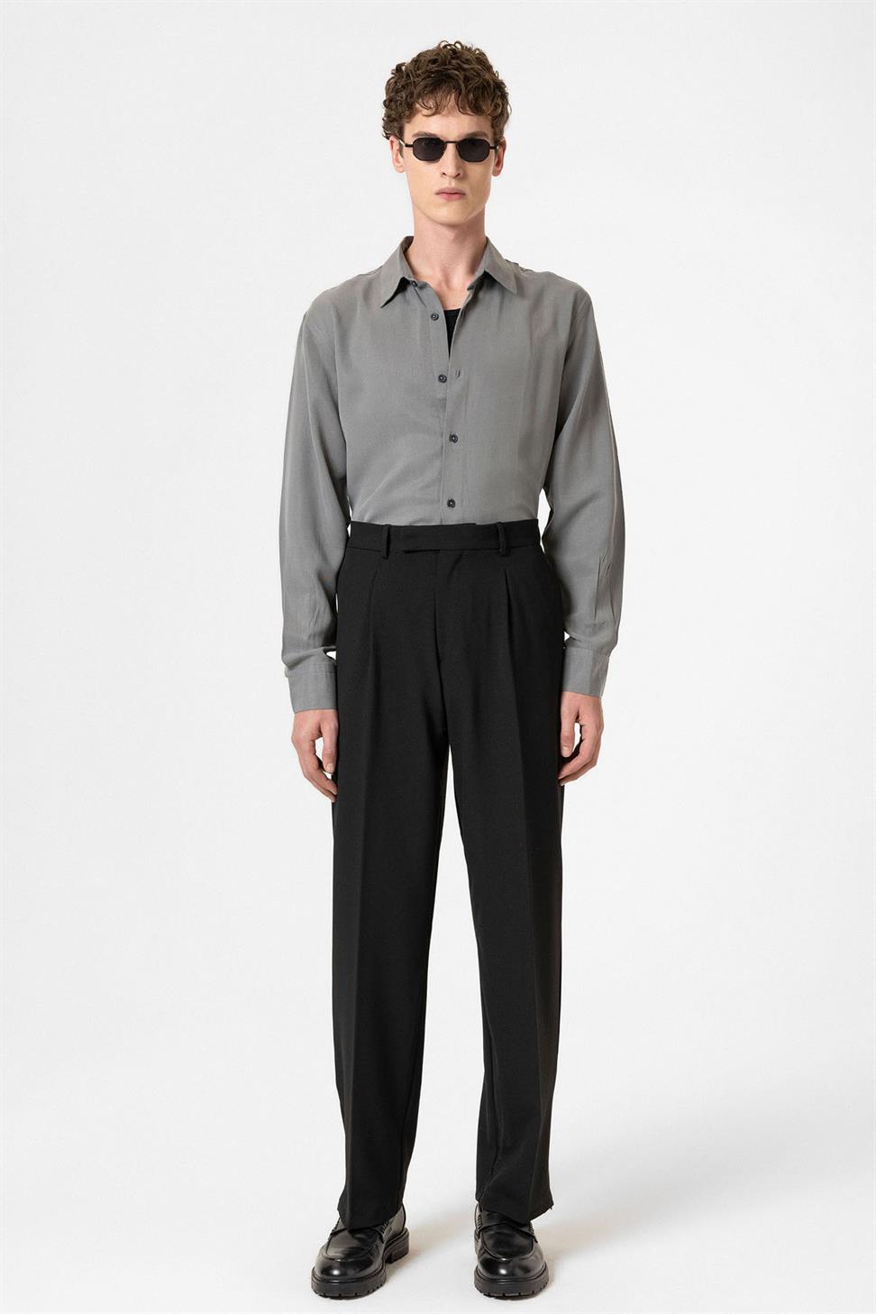 بنطلون رجالي بسحاب عالي الخصر