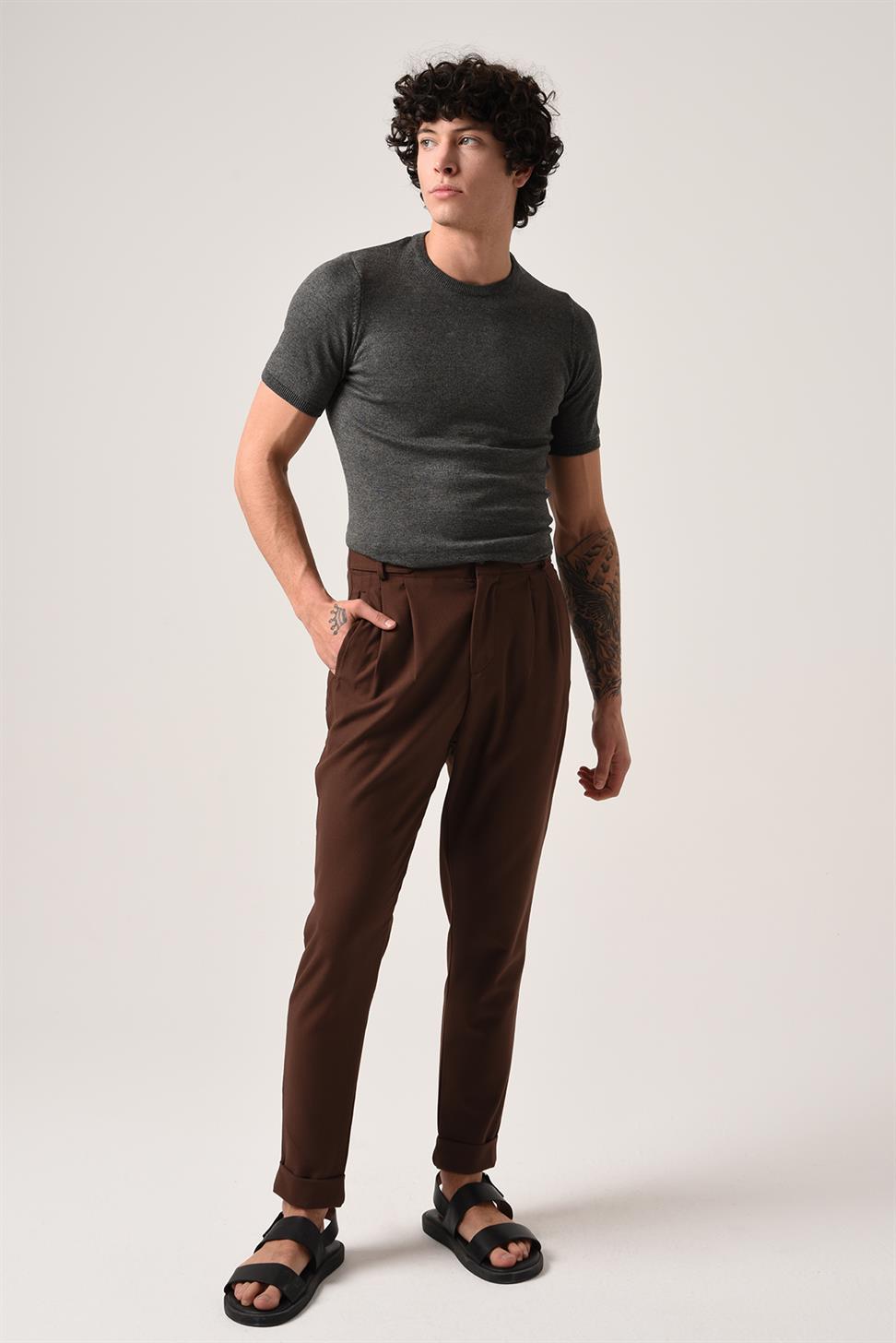 Antioch Antrasit Bisiklet Yaka Triko T-Shirt