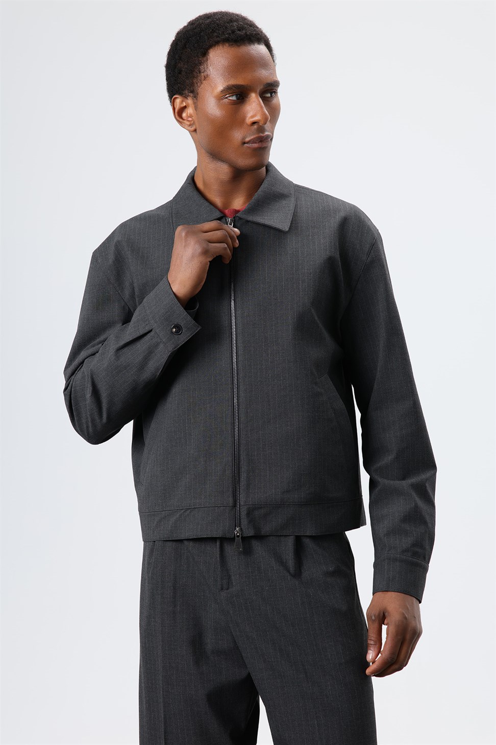 Striped Seasonal Mens Coat