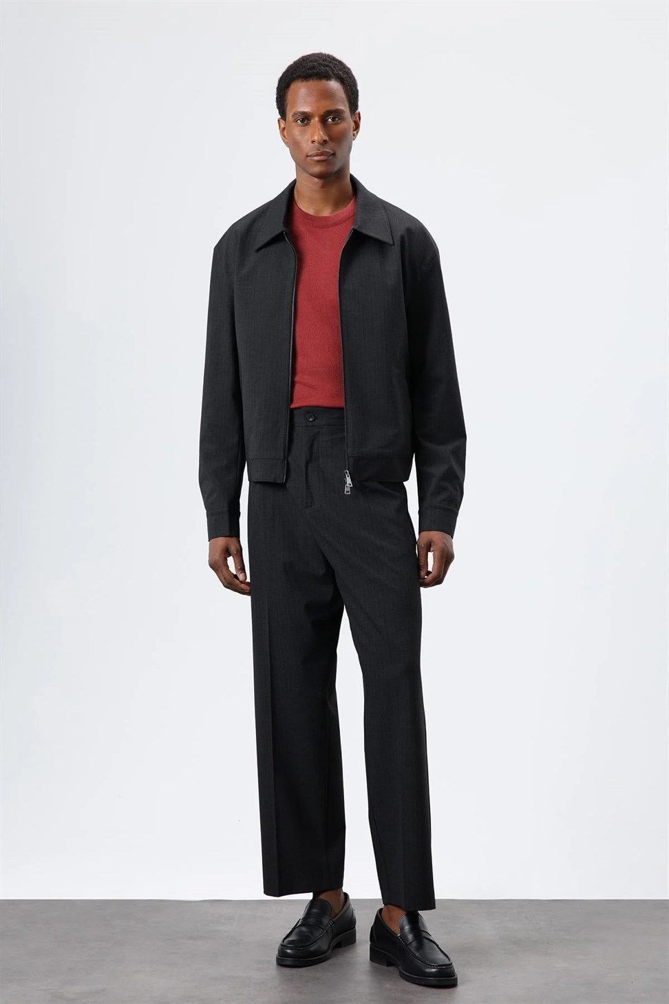 Striped Seasonal Mens Coat