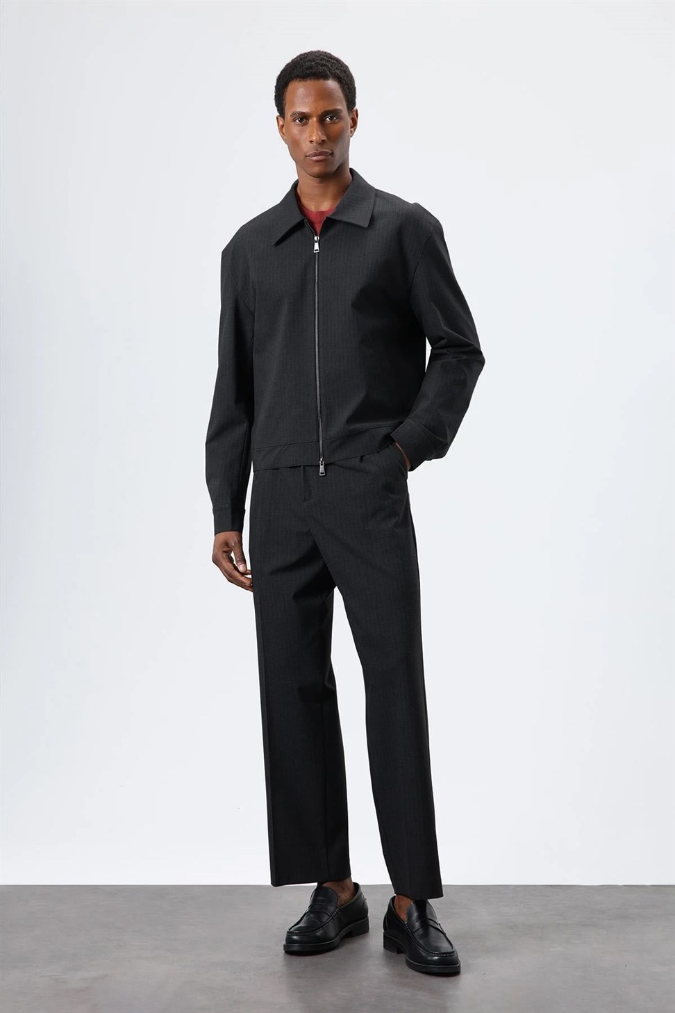 Striped Seasonal Mens Coat