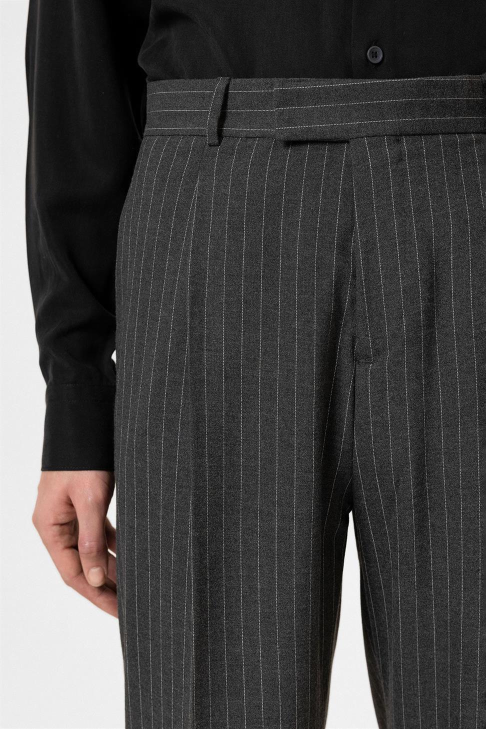 Antioch Antrasit Çizgili Relaxed Fit Erkek Pantolon