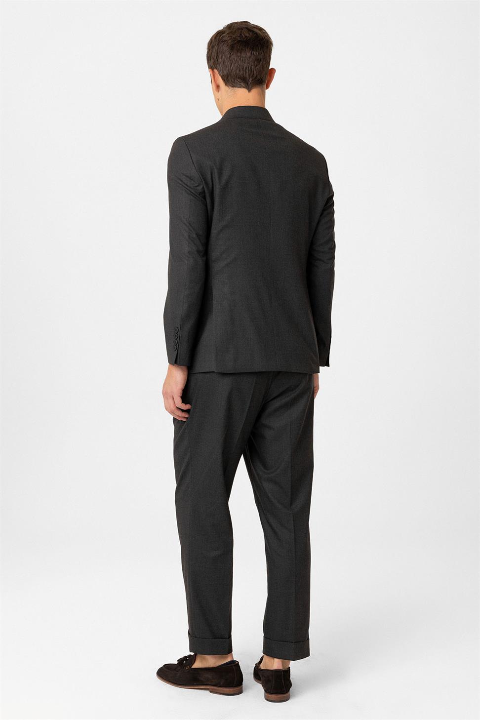 Antioch Antrasit Kruvaze Kapama İtalyan Kesim Erkek Takım