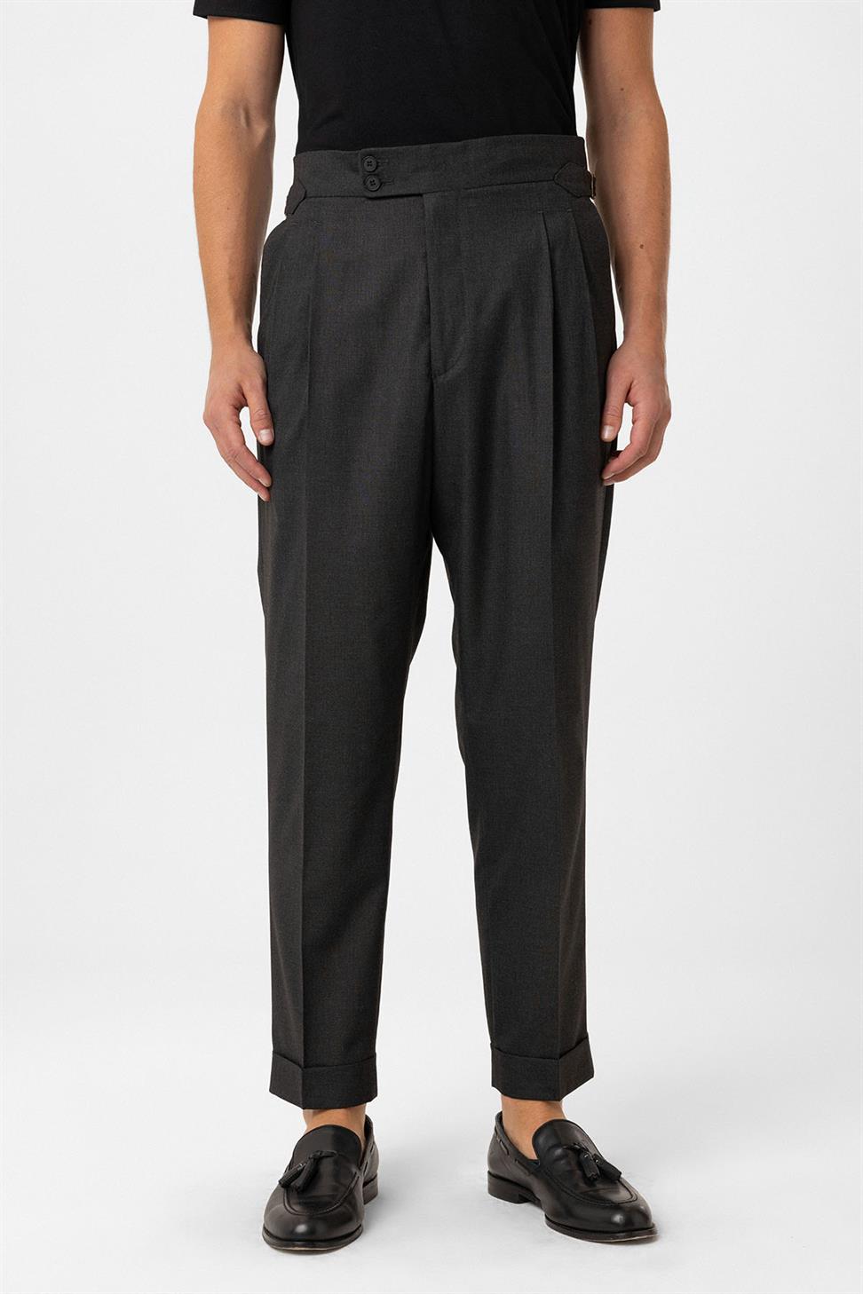 Antioch Antrasit Kruvaze Kapama İtalyan Kesim Erkek Takım