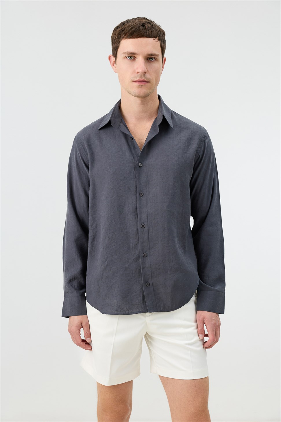 Mens Patterned Shirt with Modal Blend