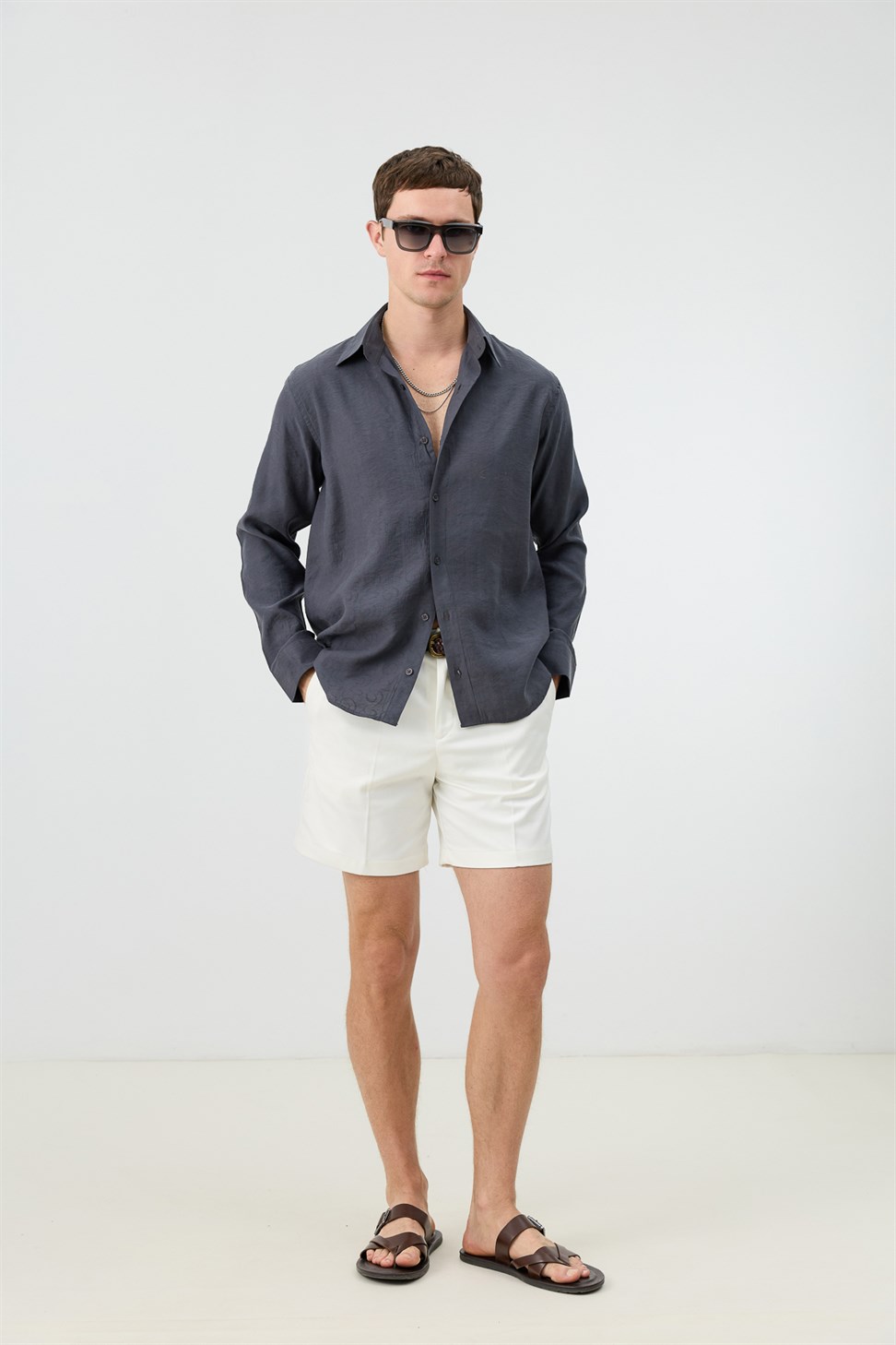 Mens Patterned Shirt with Modal Blend