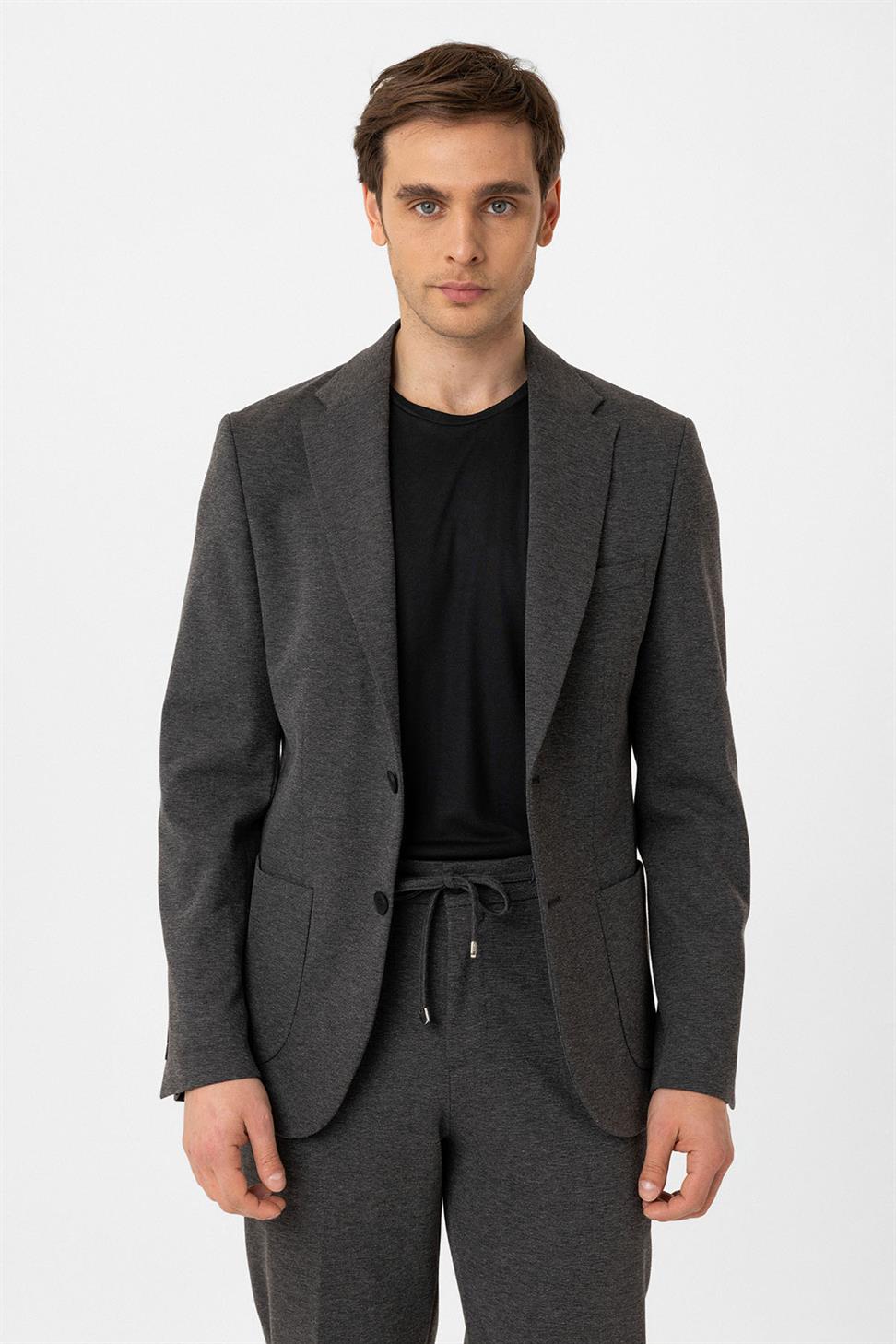 Antioch Antrasit Slim Fit Comfort Erkek Takım