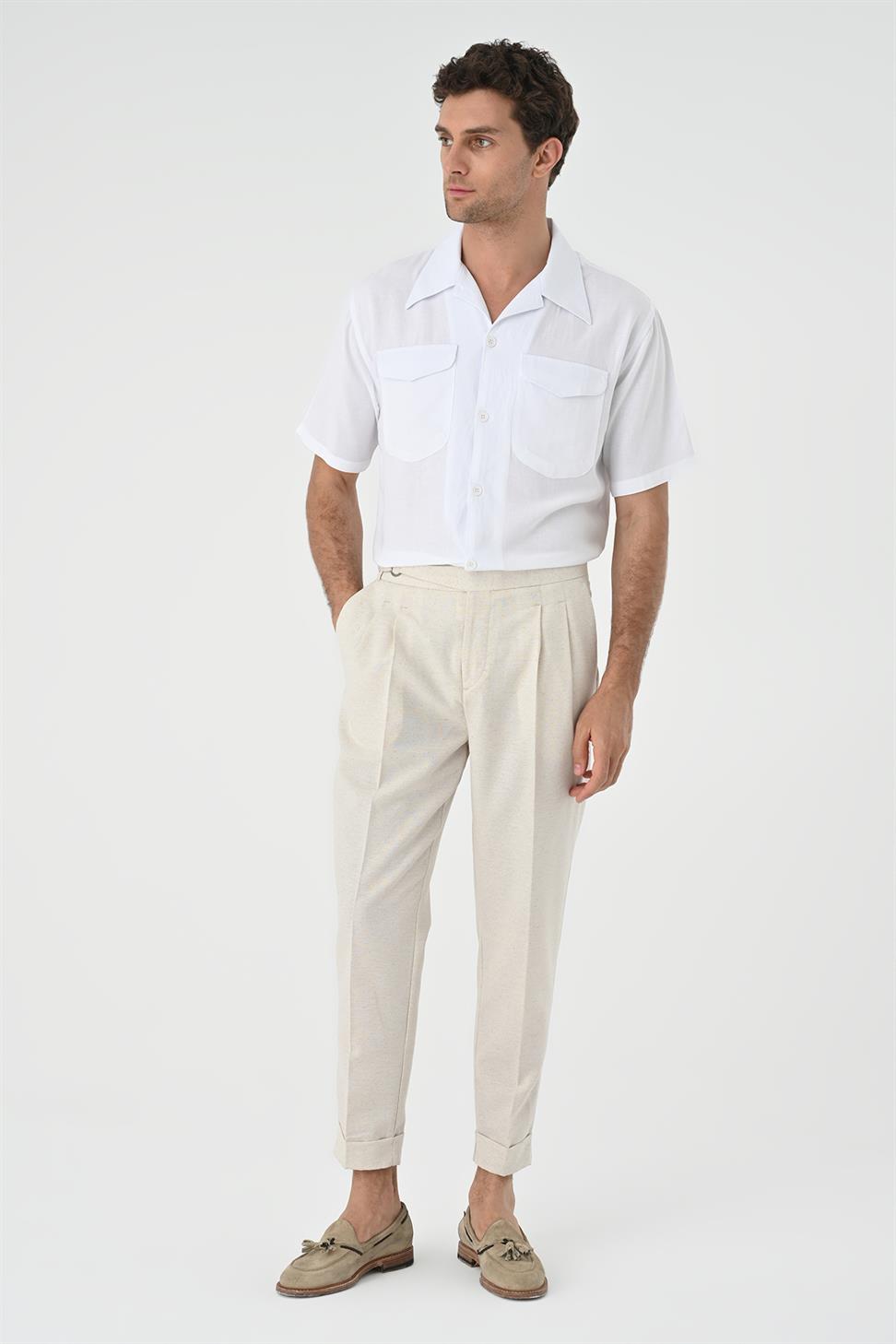 Apaş طوق الجيب قميص مفصل للرجال