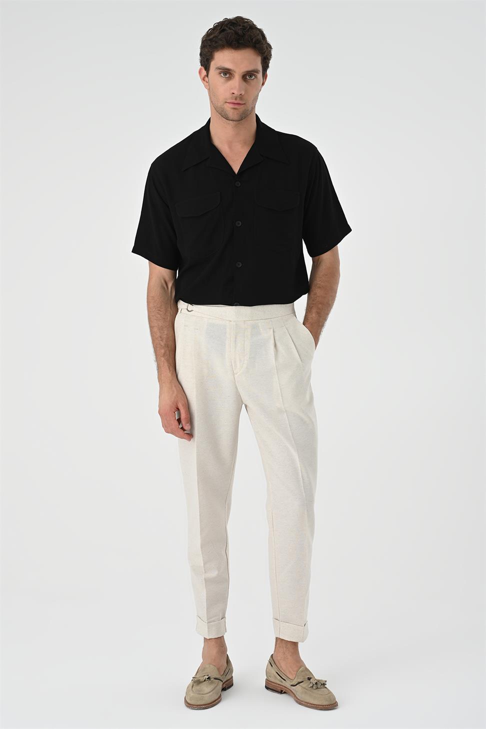 Apaş طوق الجيب قميص مفصل للرجال