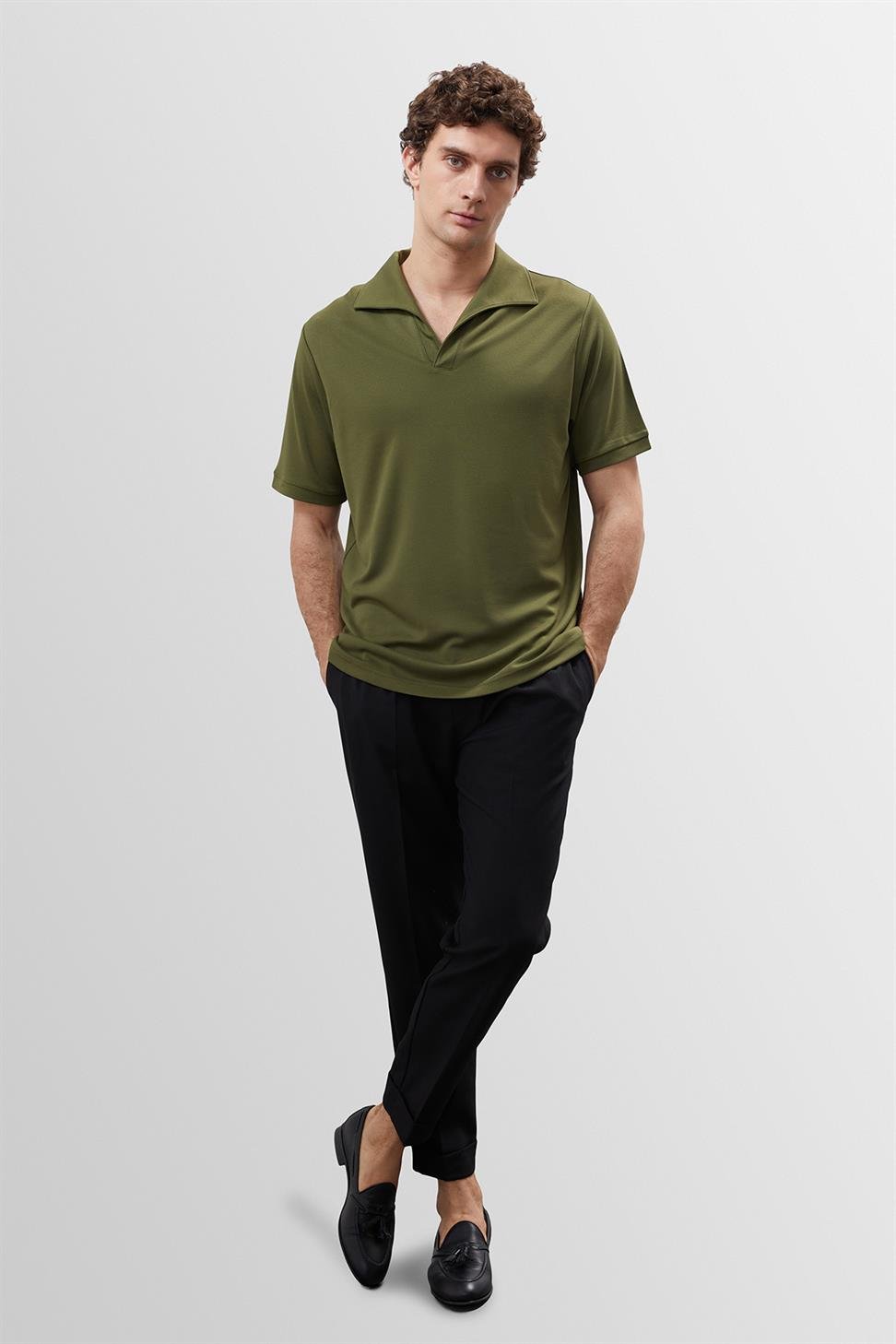 تي شيرت رجالي بياقة Apaş