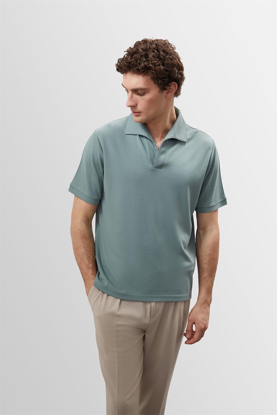 تي شيرت رجالي بياقة Apaş