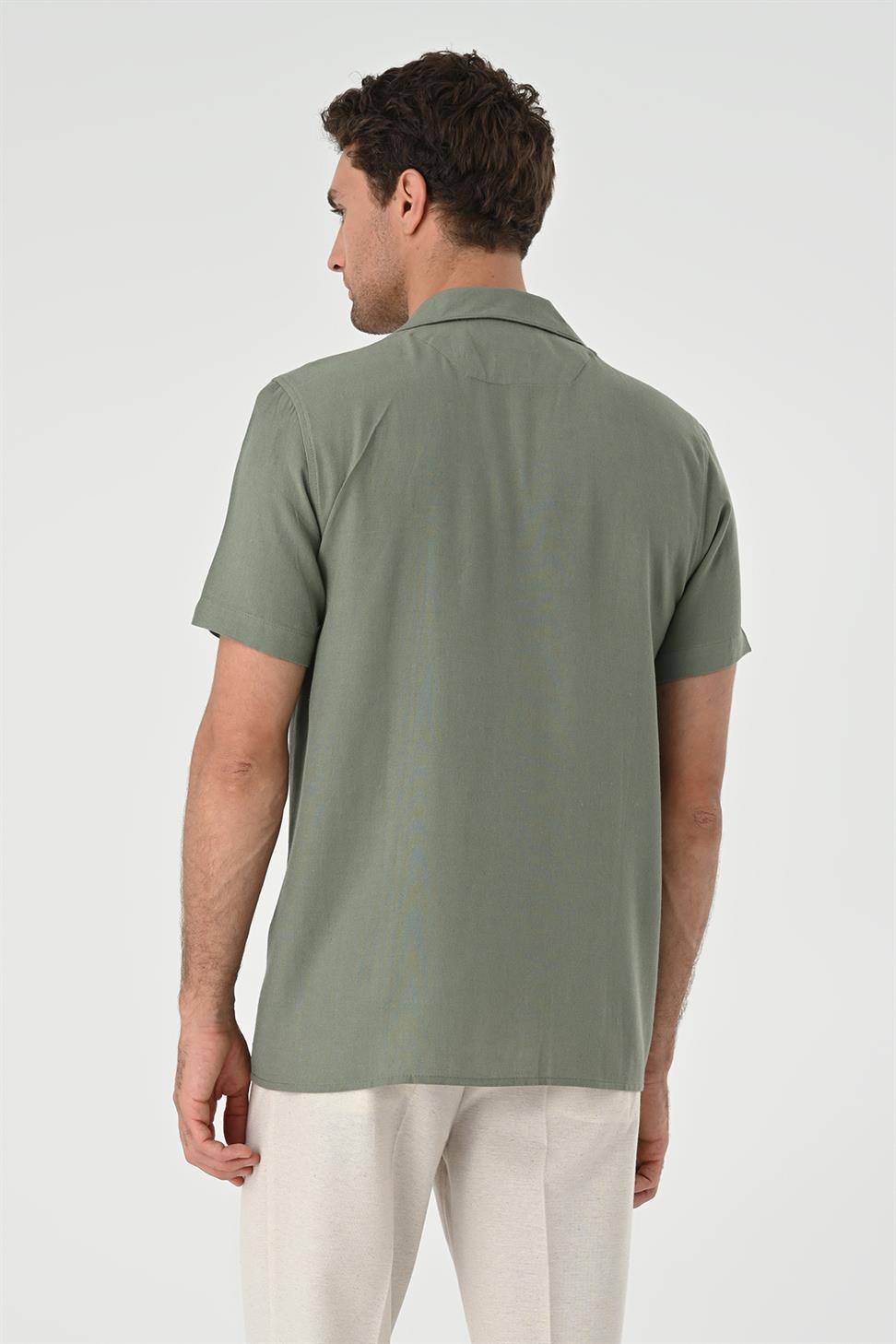 قميص رجالي من الكتان بياقة Apaş