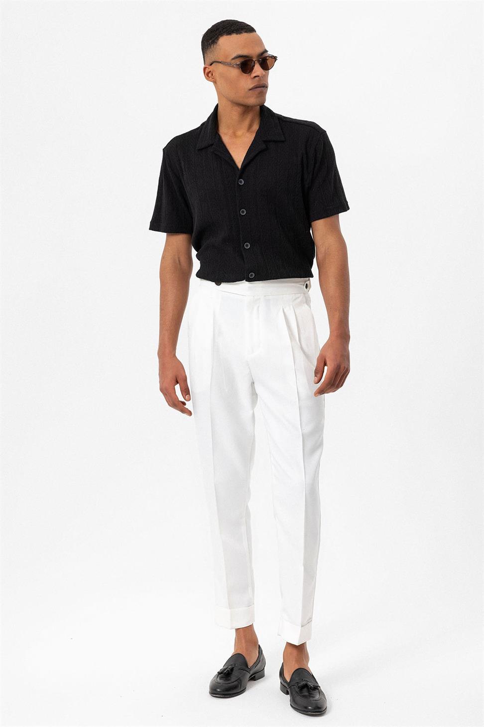 قميص رجالي منقوش بياقة Apaş