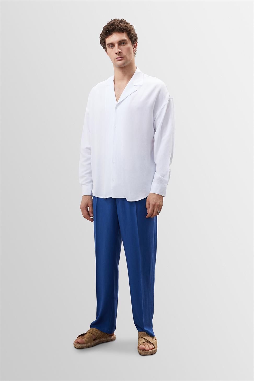 قميص رجالي كبير الحجم بياقة Apaş