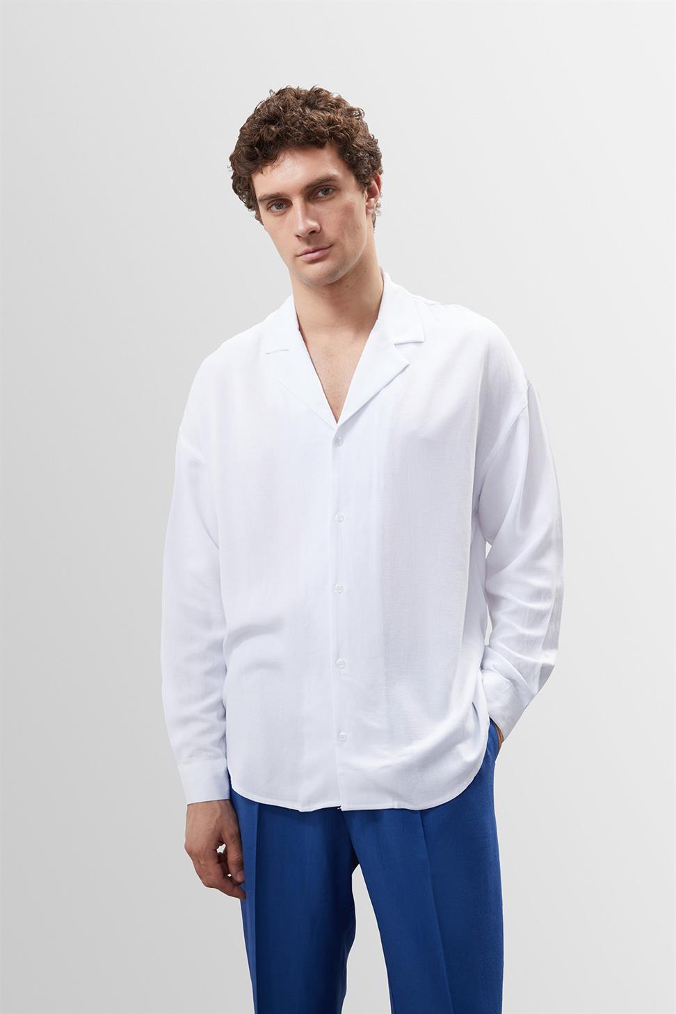 قميص رجالي كبير الحجم بياقة Apaş