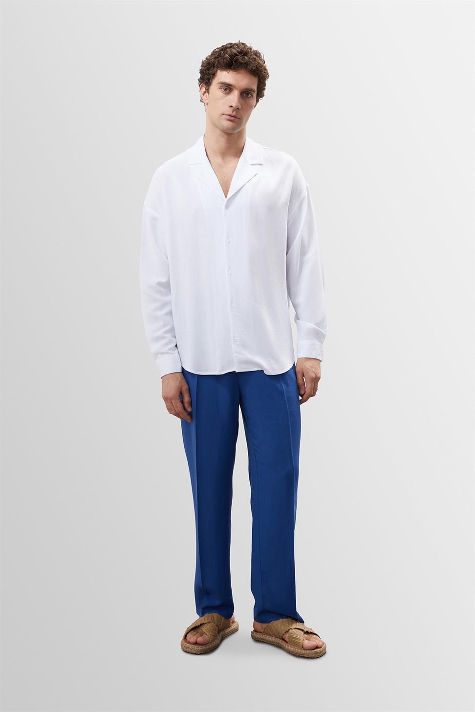 قميص رجالي كبير الحجم بياقة Apaş