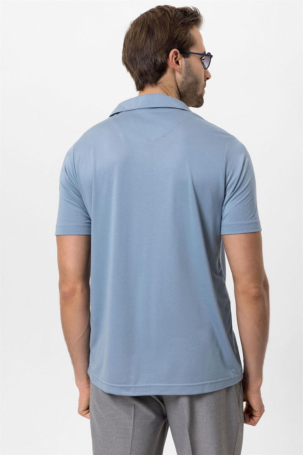 تي شيرت رجالي بياقة Apaş بقصة عادية