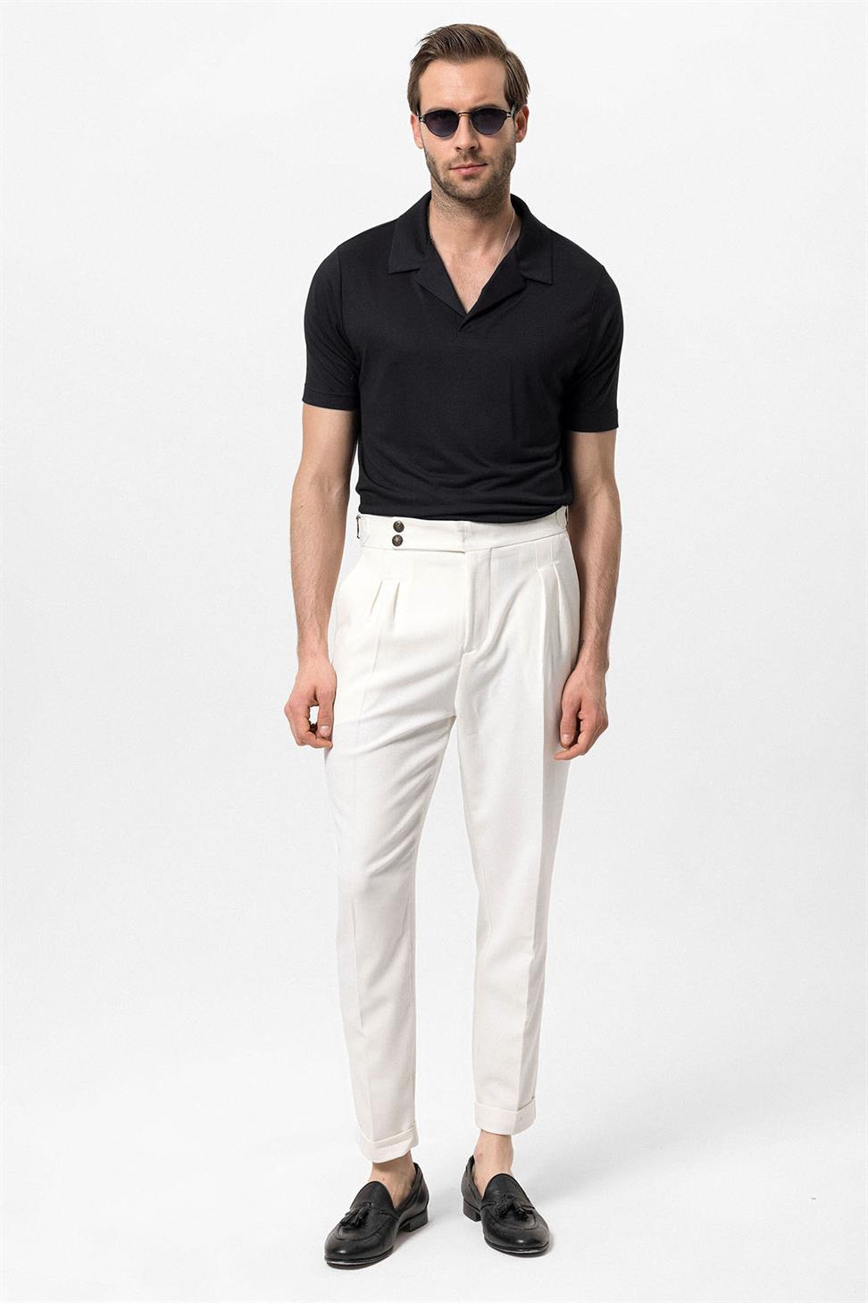 تي شيرت رجالي بياقة Apaş بقصة عادية