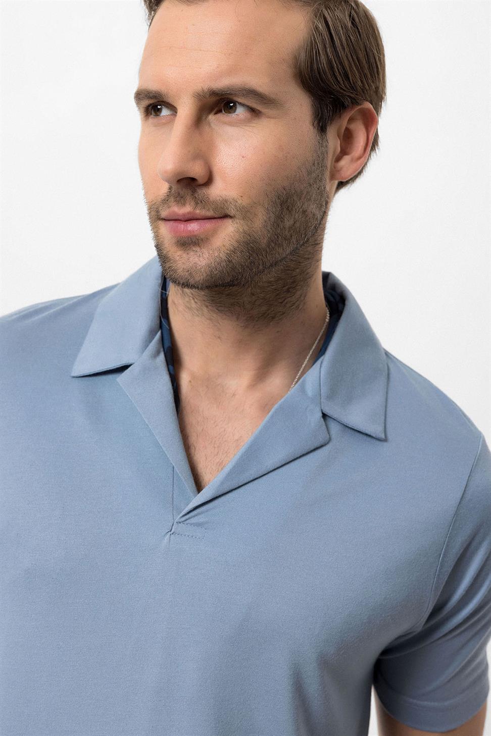 تي شيرت رجالي بياقة Apaş بقصة عادية