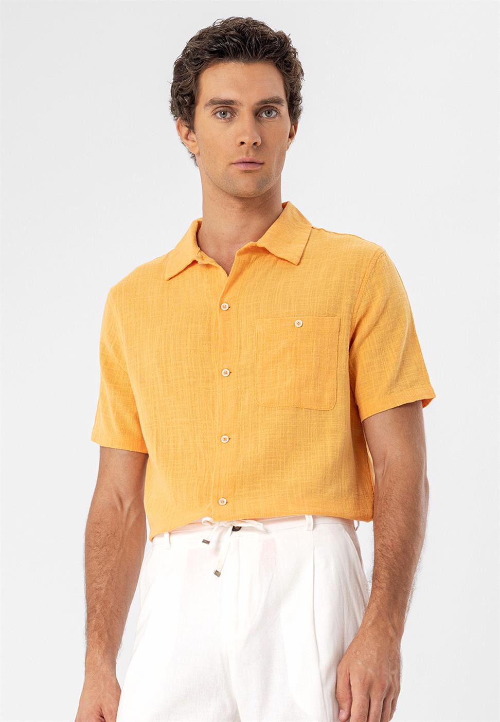 قميص رجالي بأكمام قصيرة وياقة عادية من Apaş