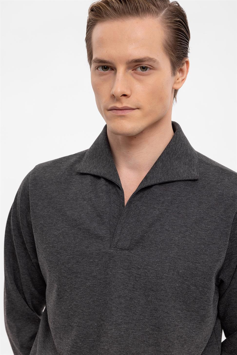 سترة Apaş بياقة عادية وأكمام طويلة