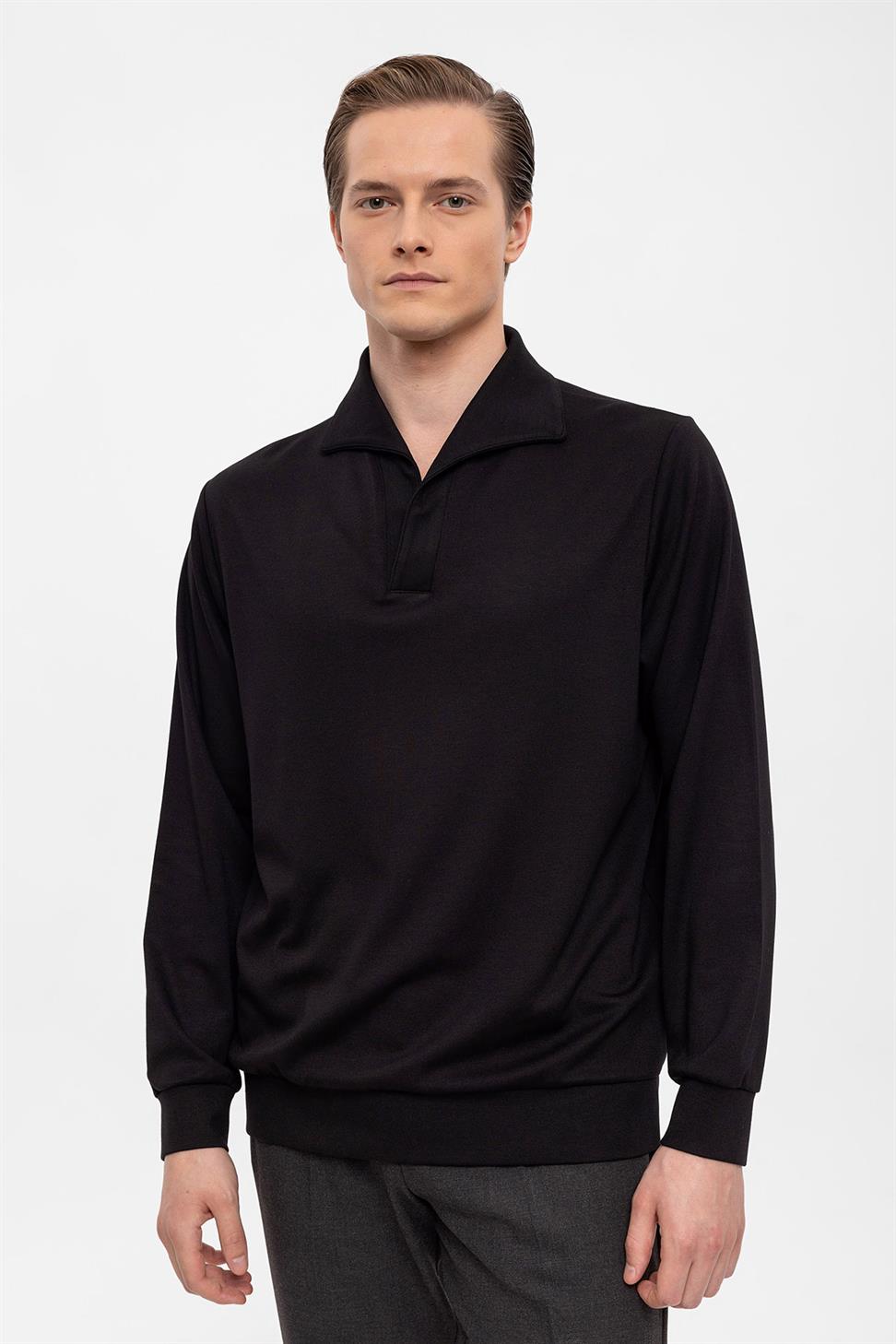 سترة Apaş بياقة عادية وأكمام طويلة