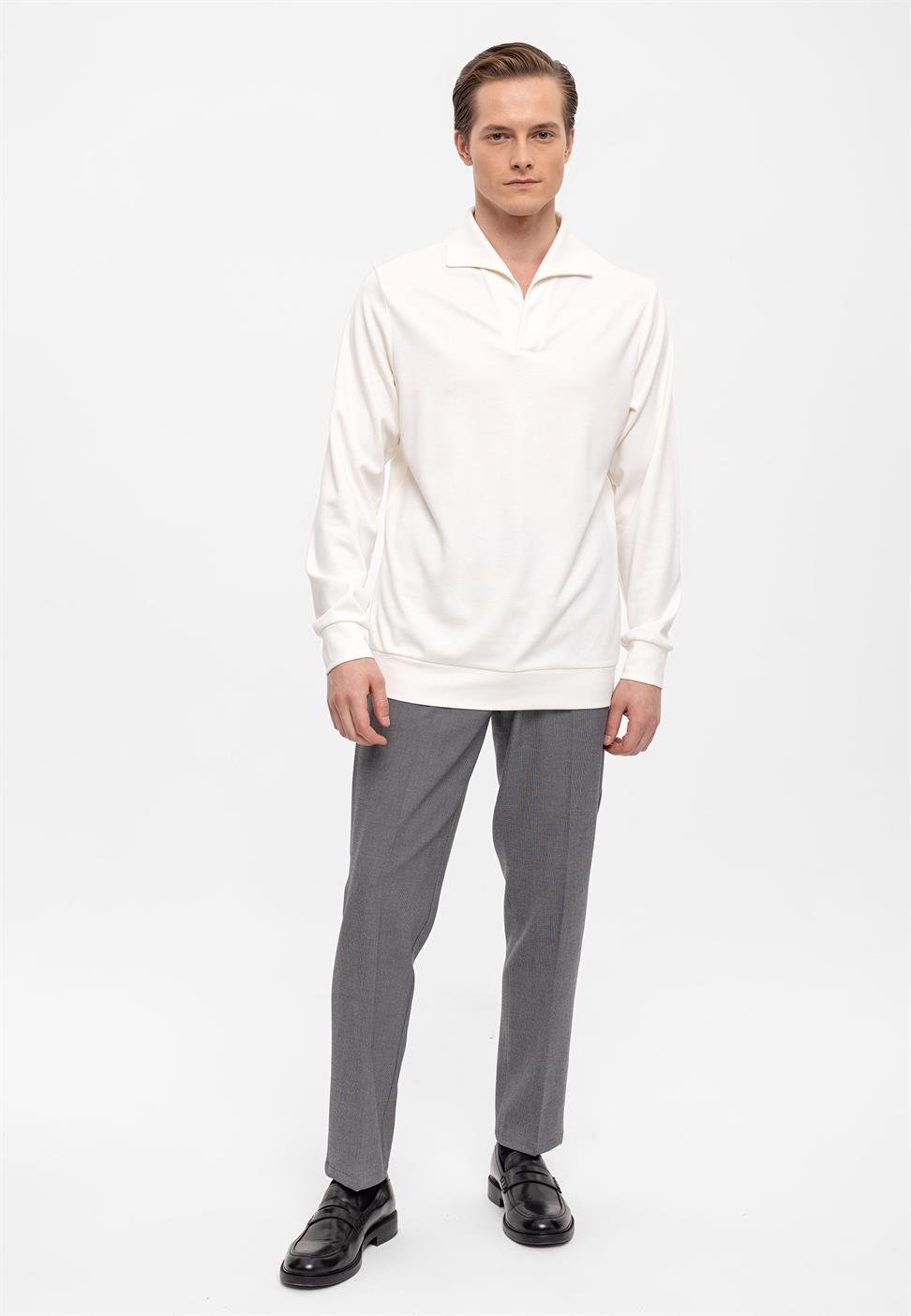 سترة Apaş بياقة عادية وأكمام طويلة