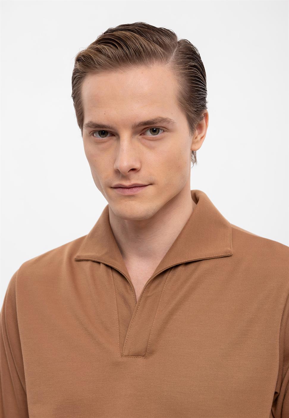 سترة Apaş بياقة عادية وأكمام طويلة