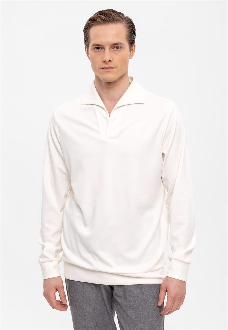 سترة Apaş بياقة عادية وأكمام طويلة