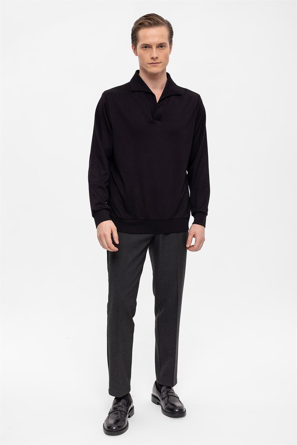 سترة Apaş بياقة عادية وأكمام طويلة