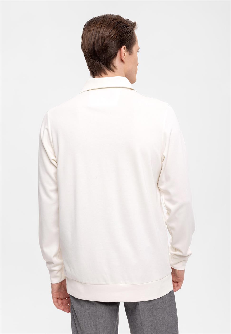 سترة Apaş بياقة عادية وأكمام طويلة