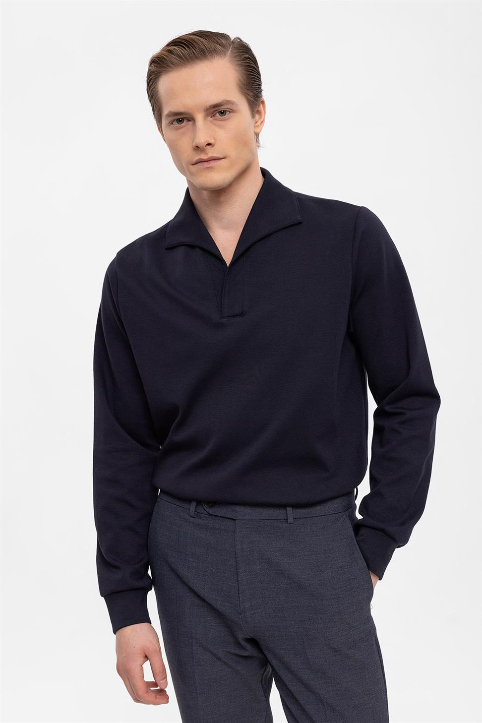 سترة Apaş بياقة عادية وأكمام طويلة