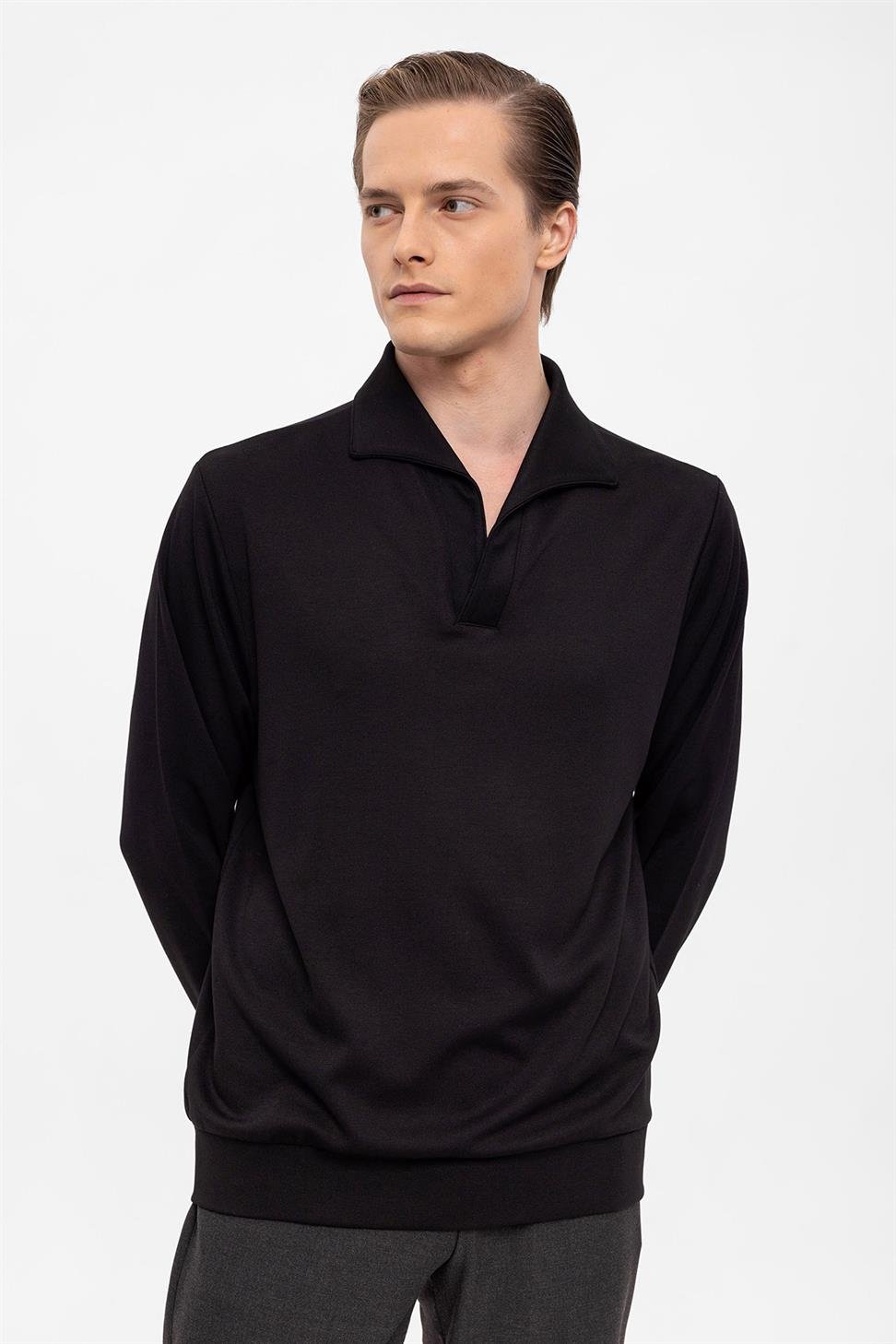 سترة Apaş بياقة عادية وأكمام طويلة