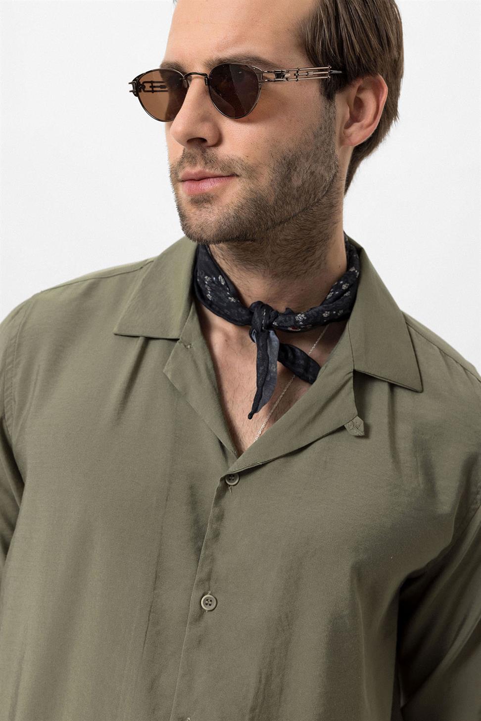 قميص رجالي بأكمام طويلة وياقة Apaş