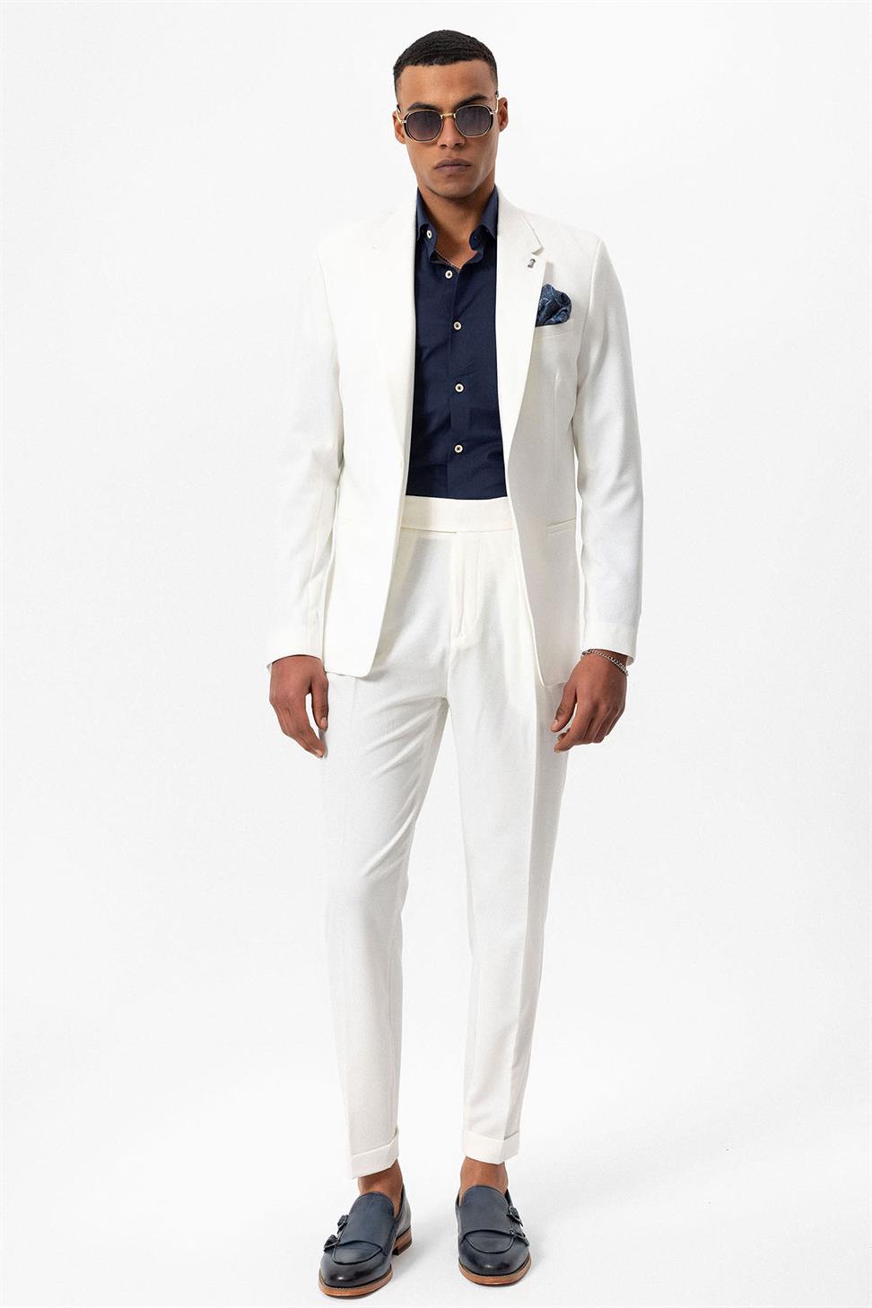 سترة بليزر للرجال غير مبطنة بزر واحد